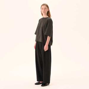 RUE DE TOKYO Prudie sandwashed tencel bukser - sort