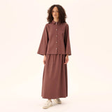 RUE DE TOKYO Shika sandwashed tencel skjorte - Maroon