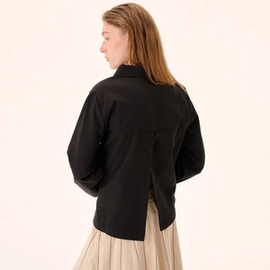 RUE DE TOKYO Shika sandwashed tencel skjorte - sort