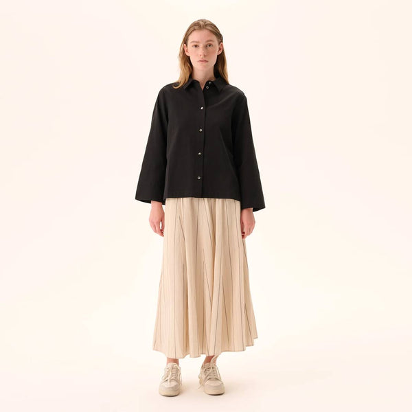 RUE DE TOKYO Shika sandwashed tencel skjorte - sort