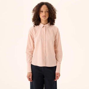 RUE DE TOKYO Sylina Striped shirt - White Apricot Stripe