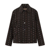 RUE DE TOKYO Cecily Flower Stripe jakke - brown