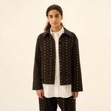 RUE DE TOKYO Cecily Flower Stripe jakke - brown