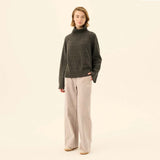 RUE DE TOKYO Kimiko Merino Cashmere strik - dark brown melange
