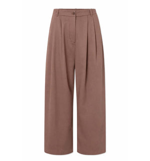 RUE DE TOKYO Prudie sandwashed tencel bukser - Faded maroon