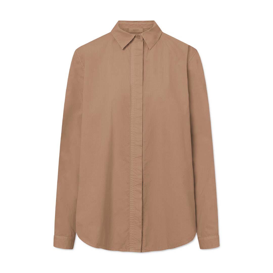 RUE de TOKYO skjorte: Shelby shirt - Mocha brun | HAUSFRAU