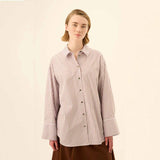 RUE DE TOKYO Sumiko Triple Stripe skjorte - Brown/Purple/White