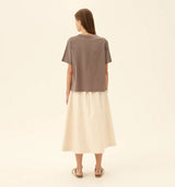 RUE DE TOKYO Trish light cotton jersey t-shirt - Taupe