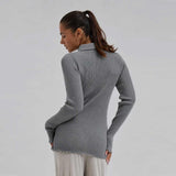 SEAMLESS BASIC Woolen Classic Polo bluse - grå