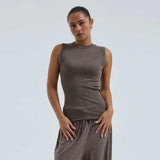 SEAMLESS BASIC Wooly tank uld top - fungi