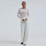 SEAMLESS BASIC Boat Neck bluse - Off White