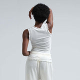 SEAMLESS BASIC Flounce top - Off White