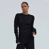SEAMLESS BASIC Woolen Classic uld bluse - sort