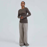 SEAMLESS BASIC Wooly Boat Neck bluse - fungi