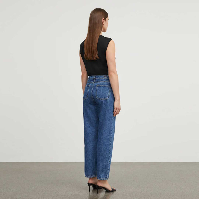 SKALL STUDIO Allison cropped jeans - mid blue