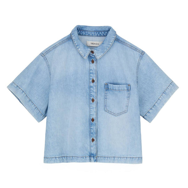 SKALL STUDIO Augusta skjorte - worn light blue