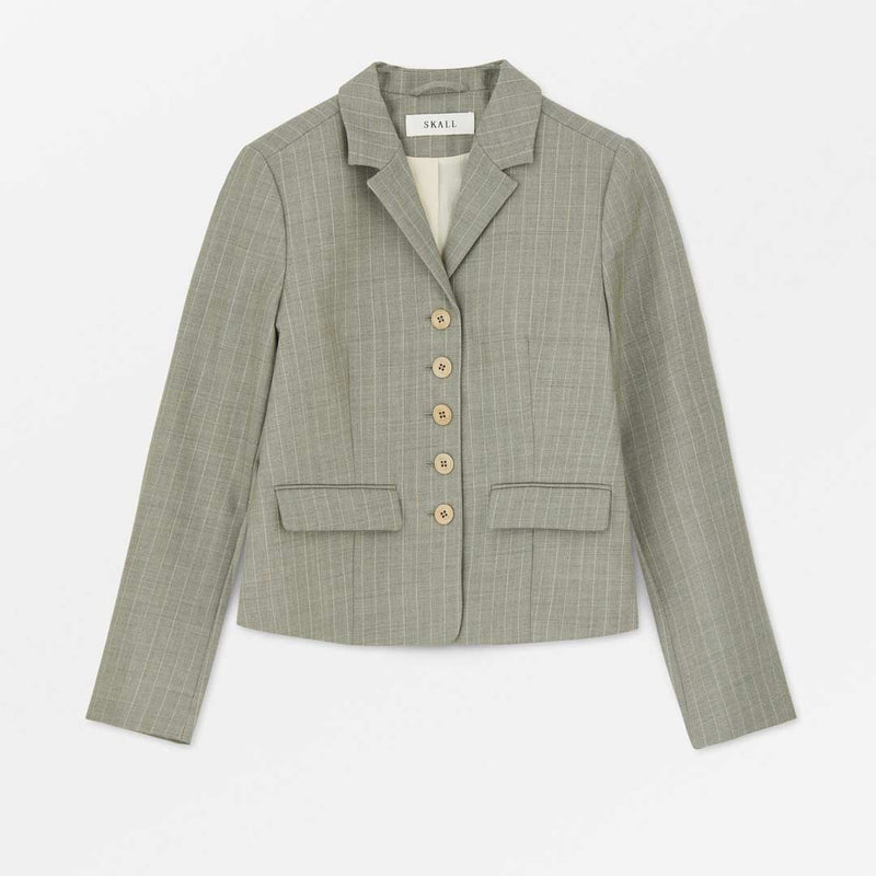 SKALL STUDIO Blond blazer jakke - light grey/ecru pinstripe