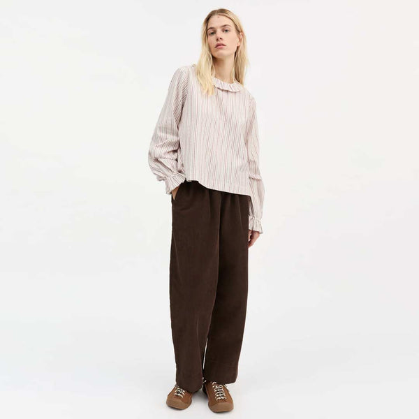 SKALL STUDIO Cornflower bluse - raspberry / cream stripe