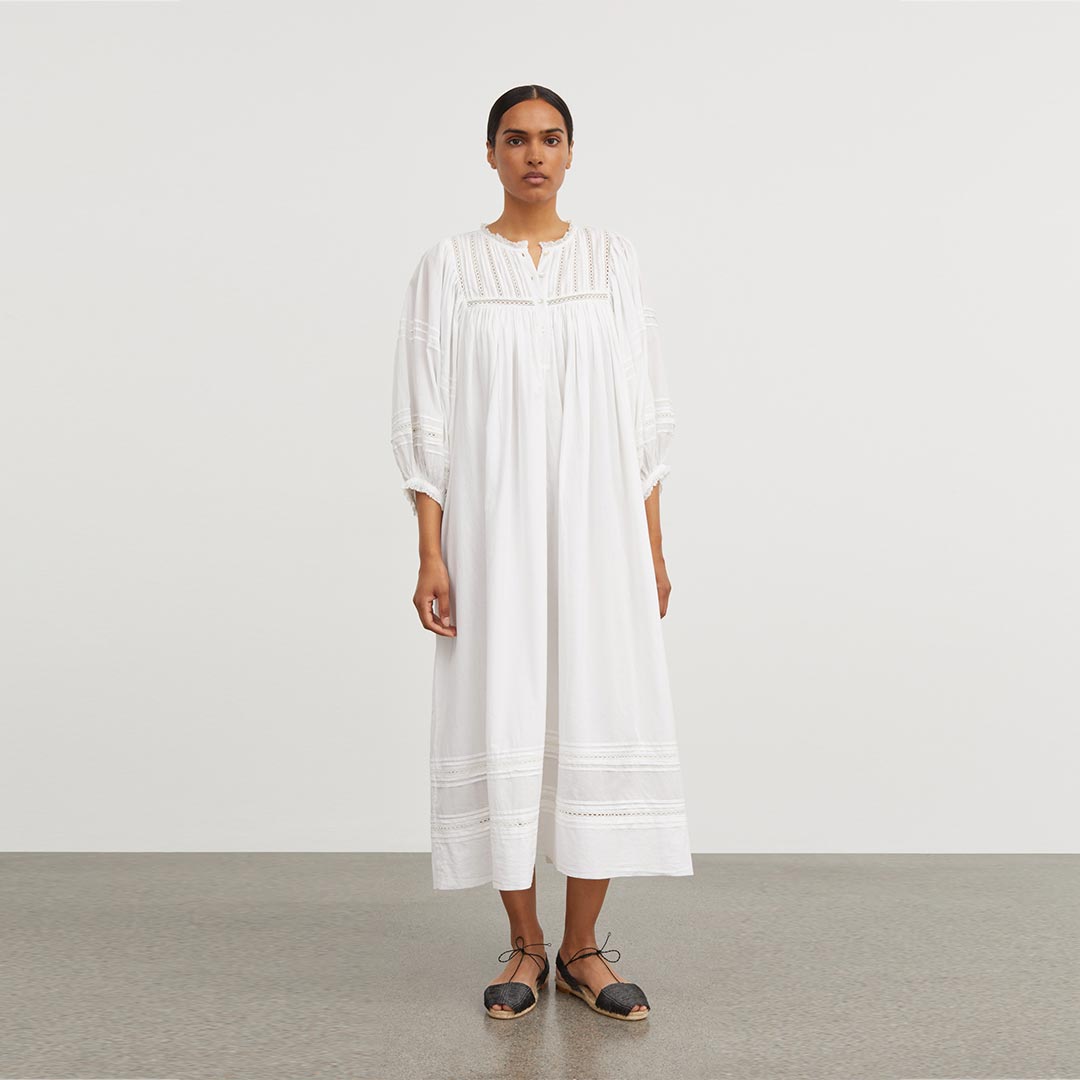 SKALL STUDIO kjoler: feminin Florentine kjole - hvid, Online! – HAUSFRAU
