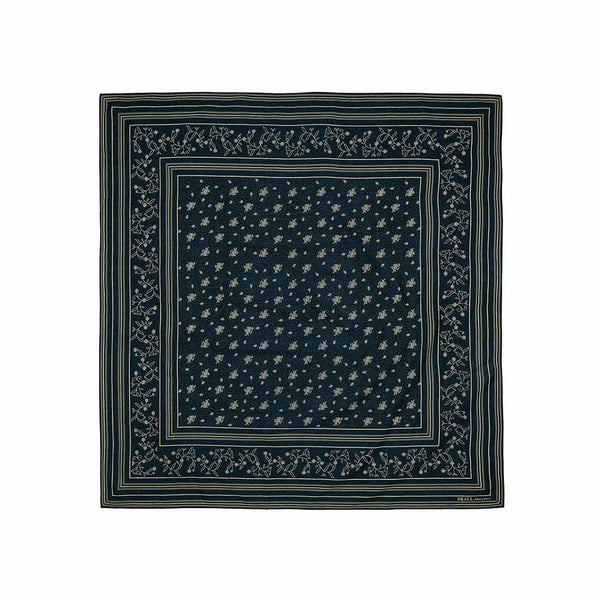 SKALL STUDIO classic scarf 90x90 tørklæde - Navy/Beige/Cream