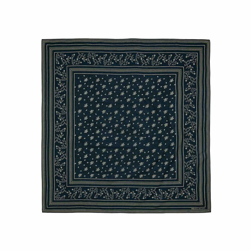 SKALL STUDIO classic scarf 90x90 tørklæde - Navy/Beige/Cream