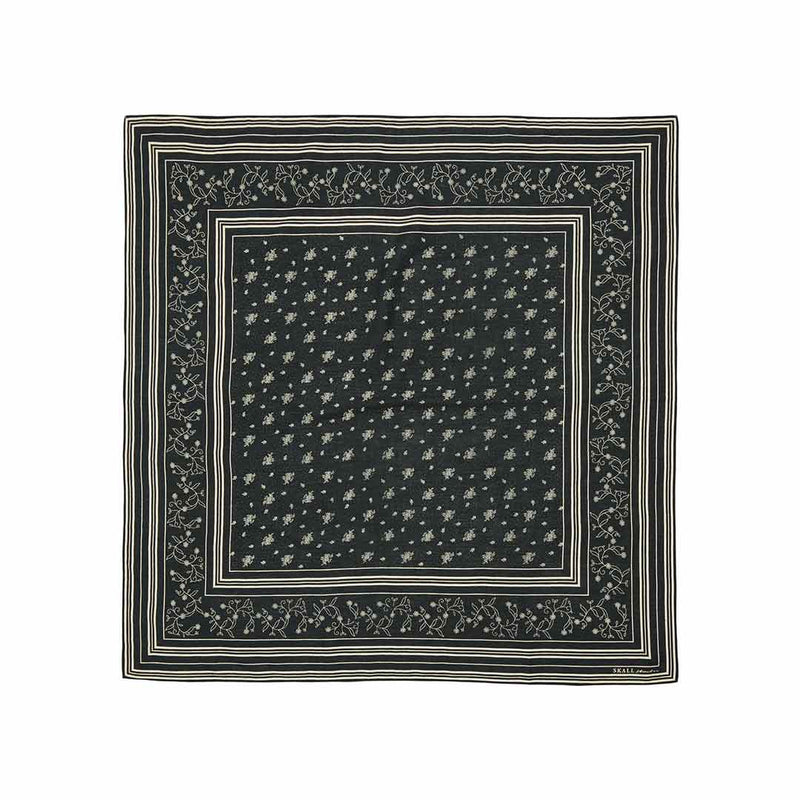 SKALL STUDIO classic scarf 90x90 tørklæde - Black/Oatmeal