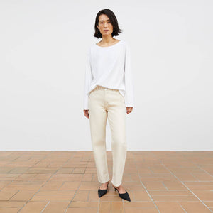 Cropped alliso jeans i råhvid frs Skall Studio