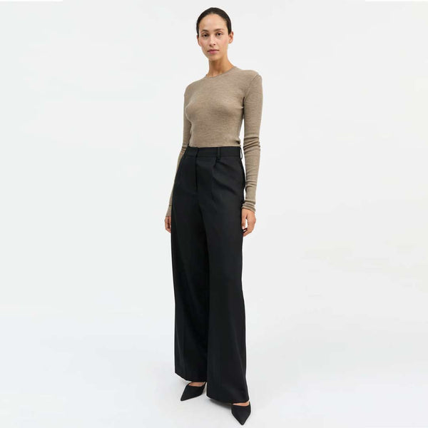 SKALL STUDIO Amy round neck bluse - brun