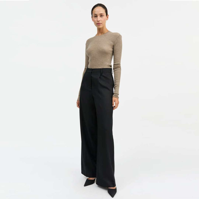 SKALL STUDIO Amy round neck bluse - brun