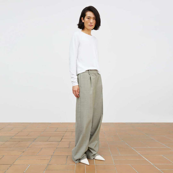 SKALL STUDIO Thom bukser - light grey/ecru