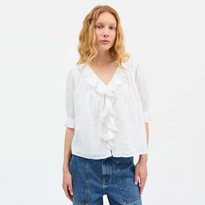 SKALL STUDIO Clea bluse - hvid