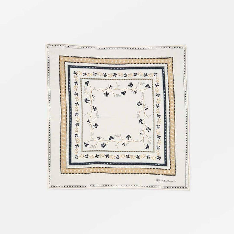 SKALL STUDIO Skall floral scarf 55x55 tørklæde - Ivory