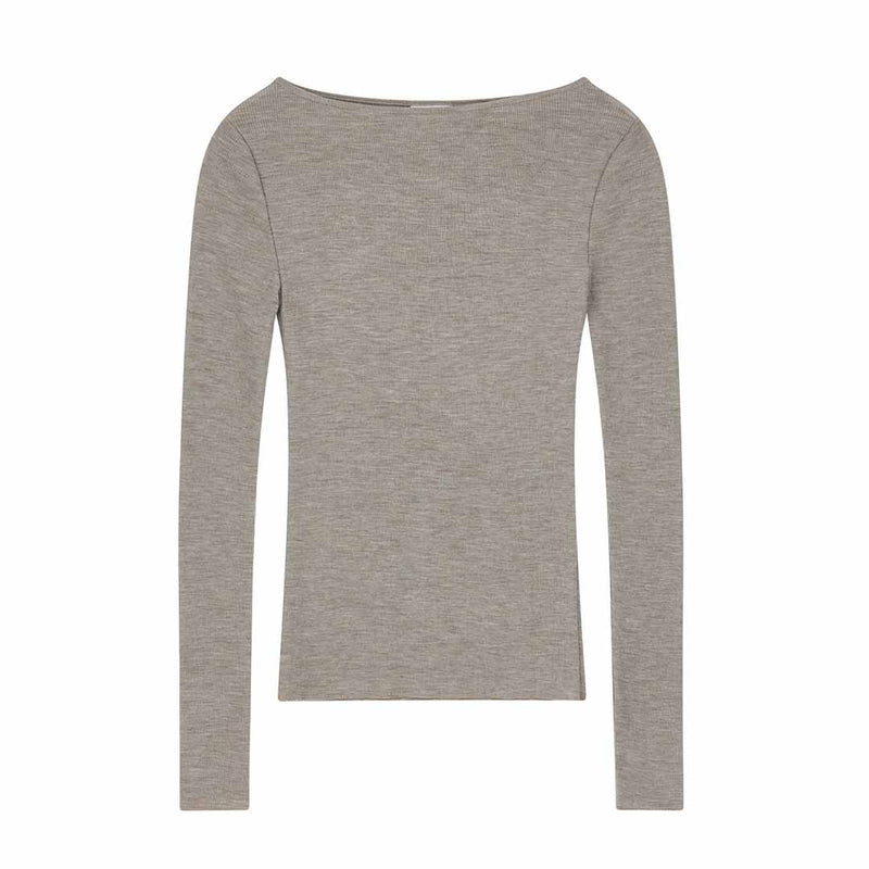 SKALL STUDIO Amy wide neck bluse - brun