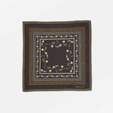 SKALL STUDIO Skall floral scarf 55x55 tørklæde - Dark brown