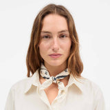 SKALL STUDIO Skall floral scarf 55x55 tørklæde - Ivory