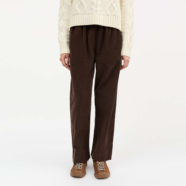 SKALL STUDIO Jasmine bukser - dark brown fløjl