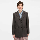 SKALL STUDIO Joan blazer jakke - Brown/Black Pinstripe
