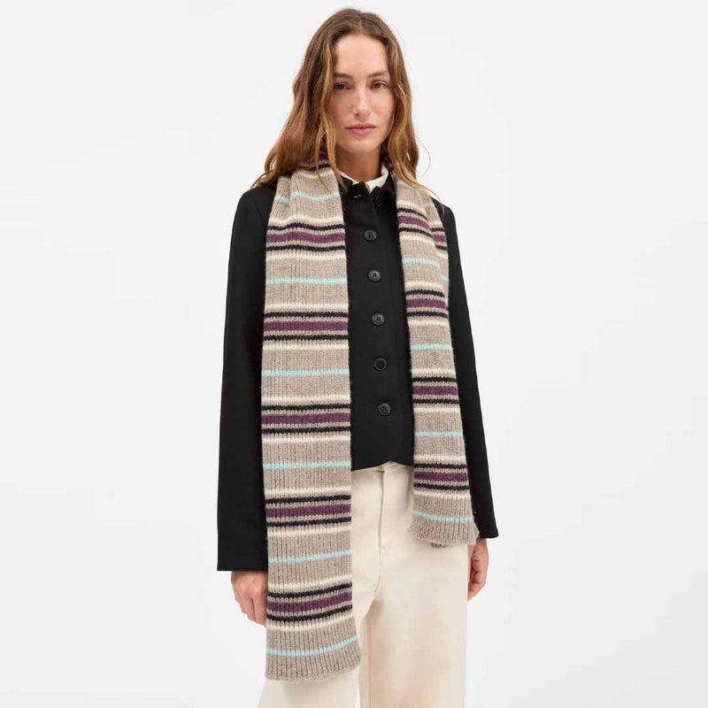 SKALL STUDIO Laura tørklæde - Brown mélange/Multi