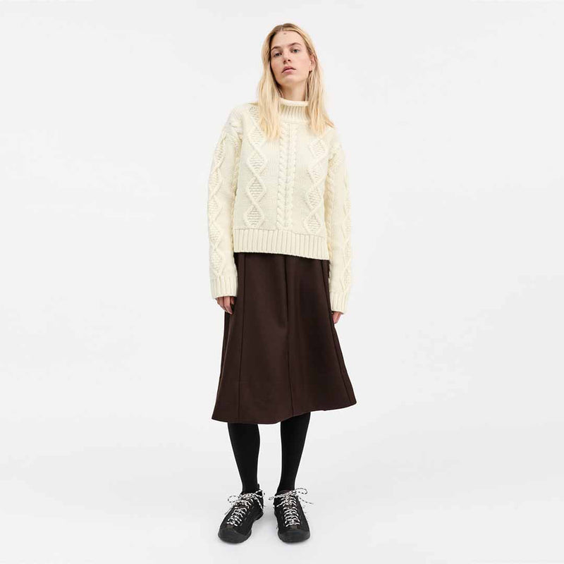 SKALL STUDIO White sun O-neck jumper strik - ecru