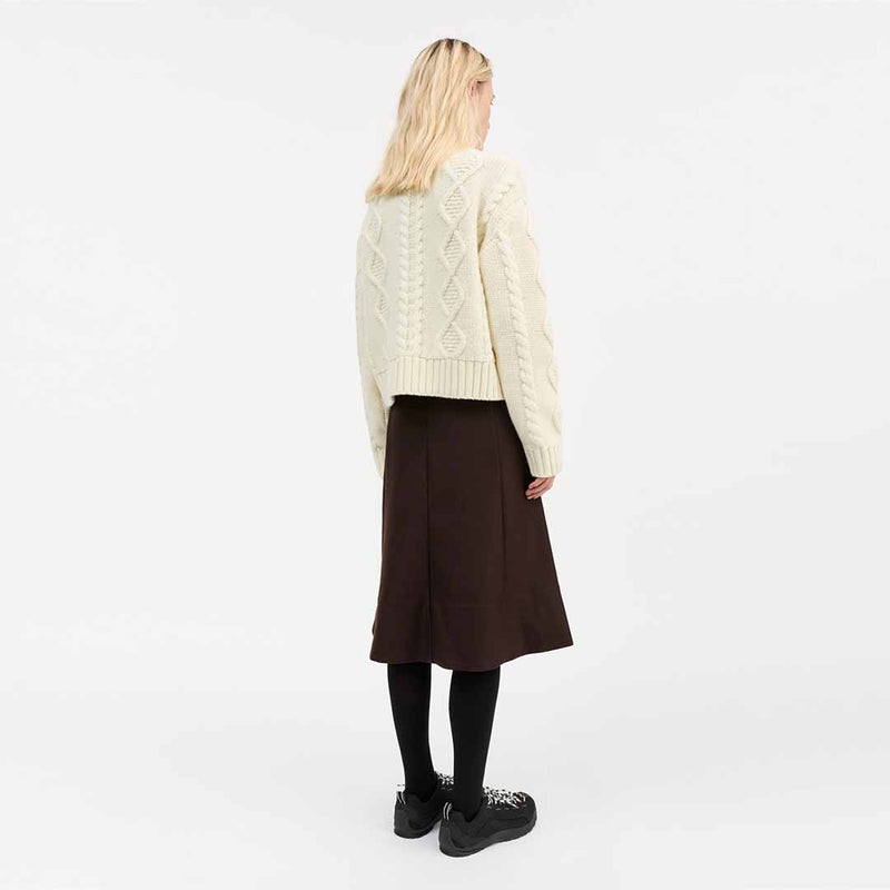 SKALL STUDIO White sun O-neck jumper strik - ecru