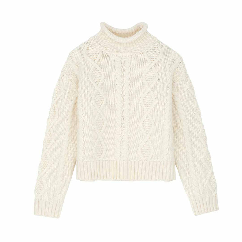 SKALL STUDIO White sun O-neck jumper strik - ecru