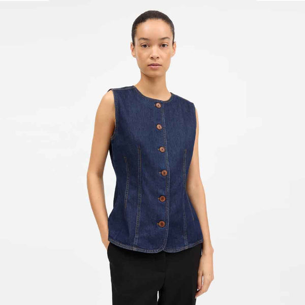SKALL STUDIO Tammy denim vest - Indigo blue