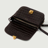 SOEUR Bellissima Mini taske - marron fonce croco