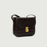 SOEUR Bellissima Mini taske - marron fonce croco