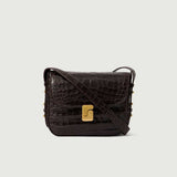 SOEUR Bellissima Mini taske - marron fonce croco