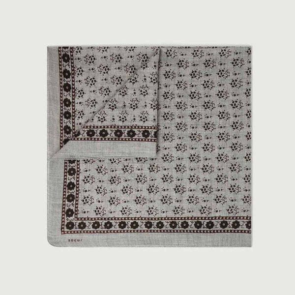 SOEUR Foulard Twill tørklæde - Gris Clair/vert