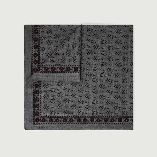 SOEUR Foulard Twill tørklæde - Gris Fonce/marron