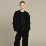 SOEUR Lutetia velour jakke - sort