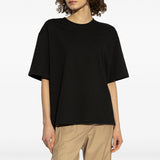 GANNI T4168 heavy cotton drop shoulder open back t-shirt - phantom sort