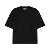 GANNI T4168 heavy cotton drop shoulder open back t-shirt - phantom sort